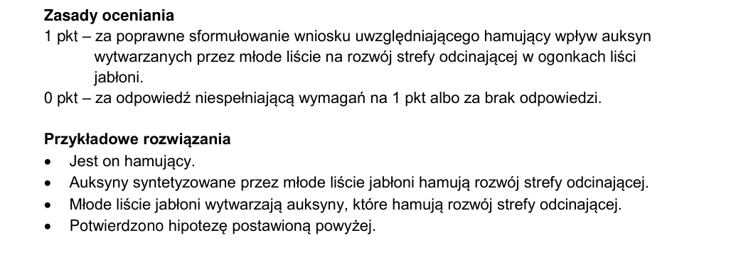 Oficjalna odpowiedź i zasady oceniania CKE, zadanie 6.1