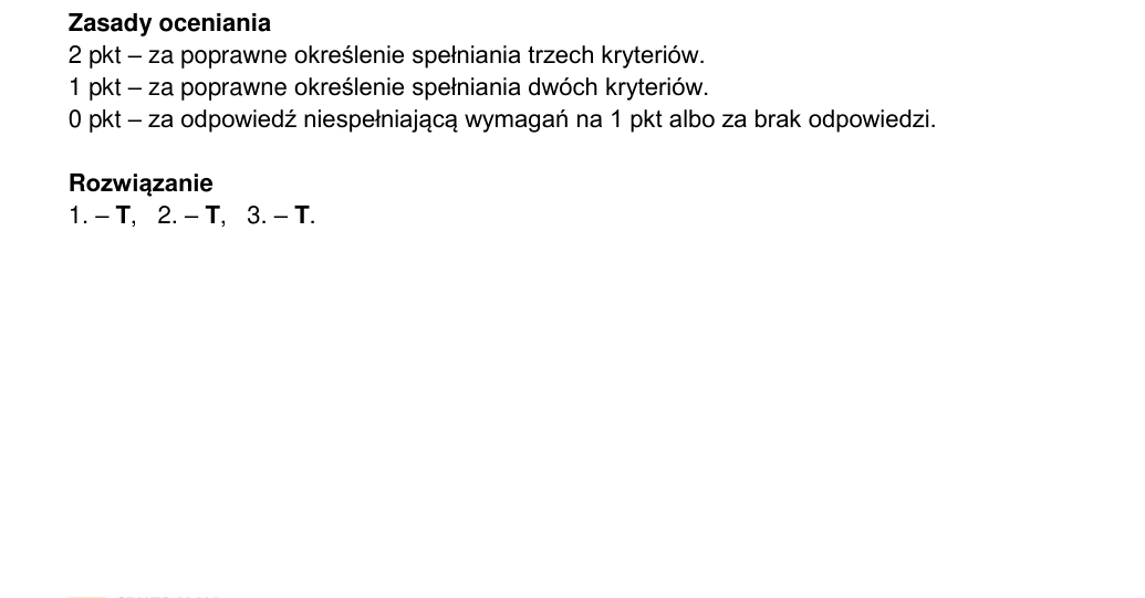 Oficjalna odpowiedź i zasady oceniania CKE, zadanie 18