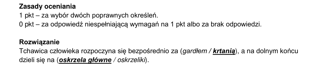 Oficjalna odpowiedź i zasady oceniania CKE, zadanie 10.2