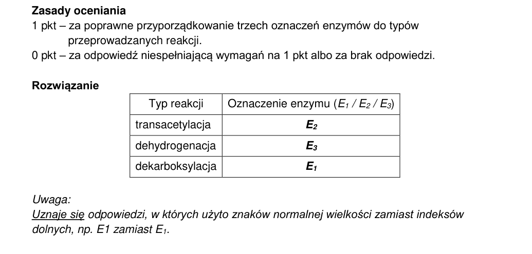 Oficjalna odpowiedź i zasady oceniania CKE, zadanie 1.1