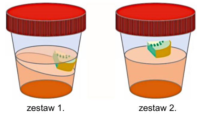 Schemat wyników doświadczenia w zestawach 1. i 2.