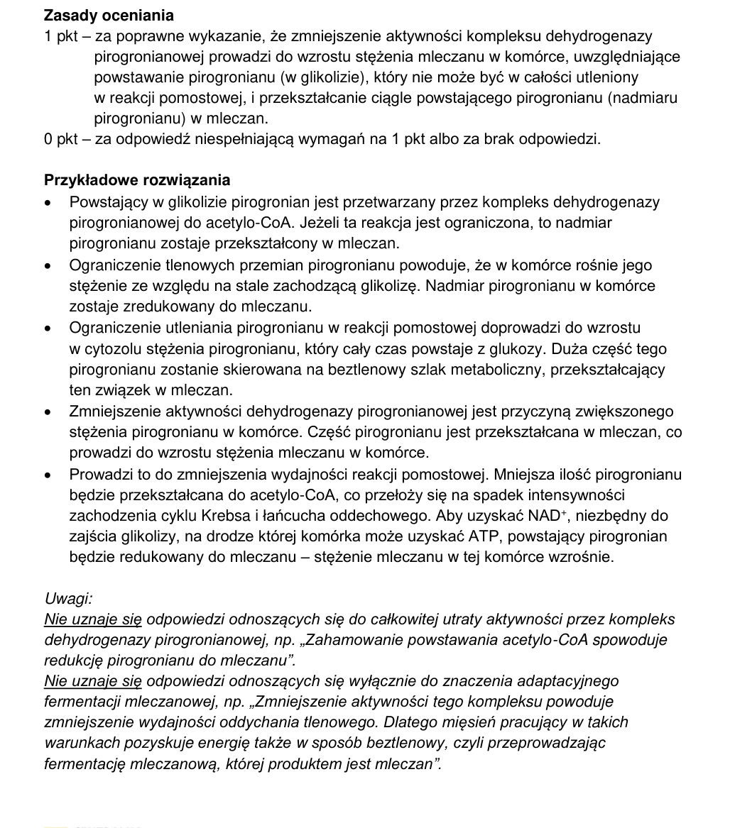 Oficjalna odpowiedź i zasady oceniania CKE, zadanie 1.4