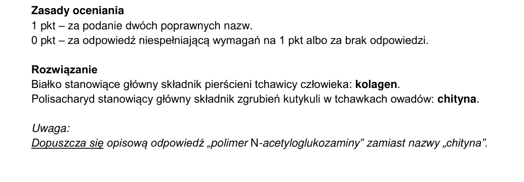Oficjalna odpowiedź i zasady oceniania CKE, zadanie 10.1