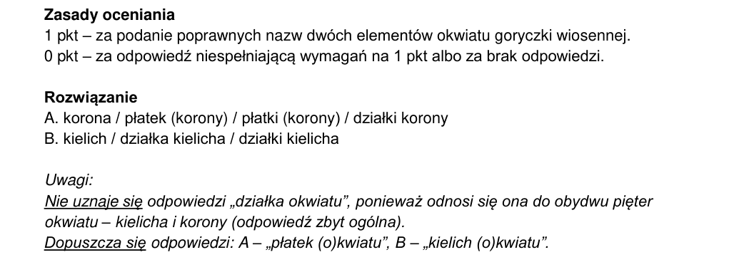 Oficjalna odpowiedź i zasady oceniania CKE, zadanie 2.1