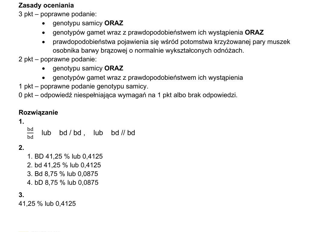 Oficjalna odpowiedź i zasady oceniania CKE, zadanie 19